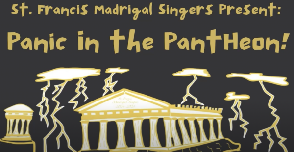 Poster for 2024 Madrigal Dinner: Panic at the Pantheon